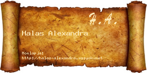 Halas Alexandra névjegykártya